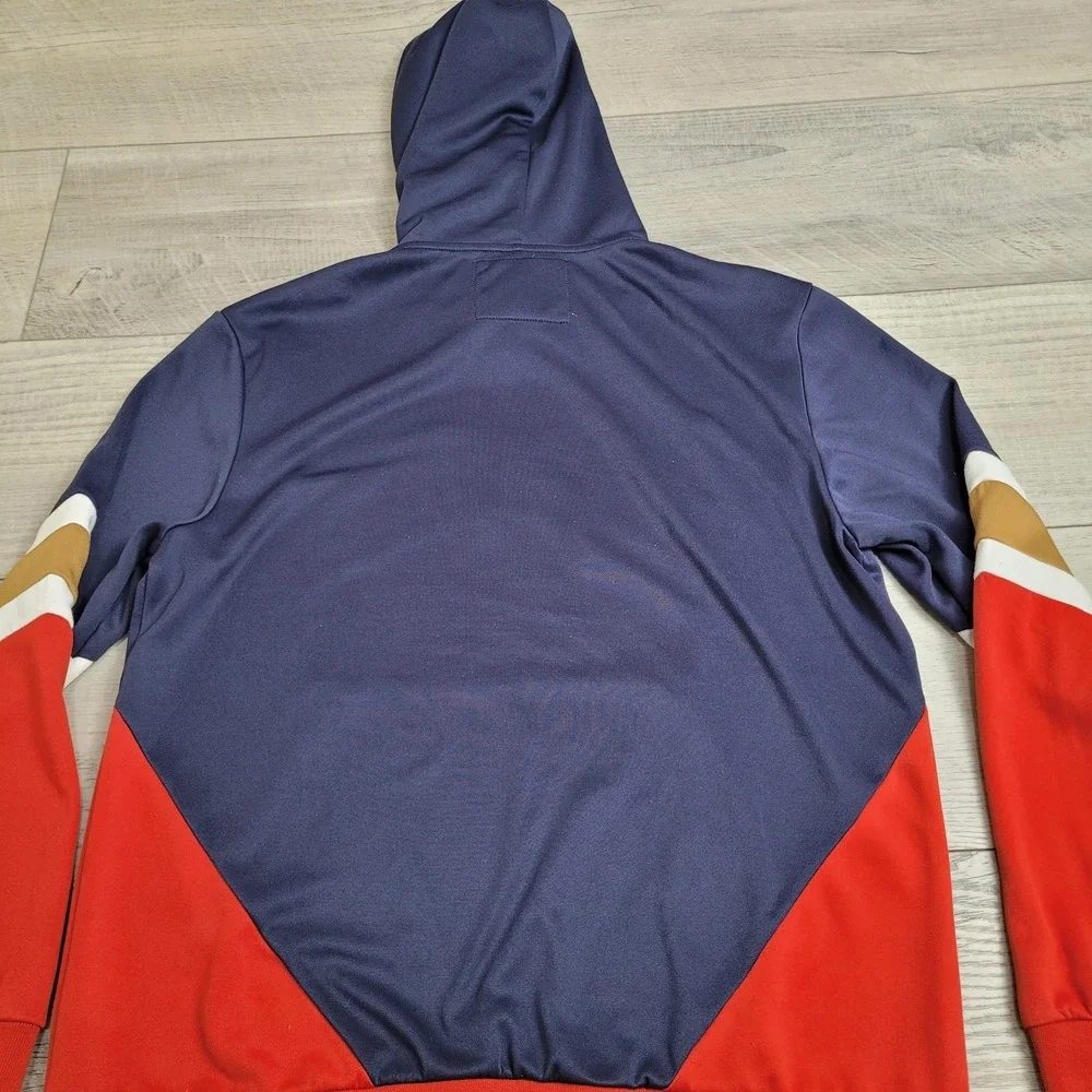 🧡Vintage True Religion Hoodie Unisex L Color Block Embroidered Sweatshirt Y2K